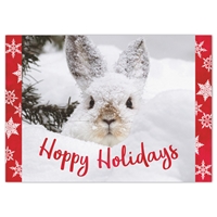 Snowshoe Hare in Moose Print Holiday Cards - NWF10560