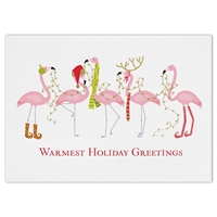 Fashionista Flamingos Holiday Cards