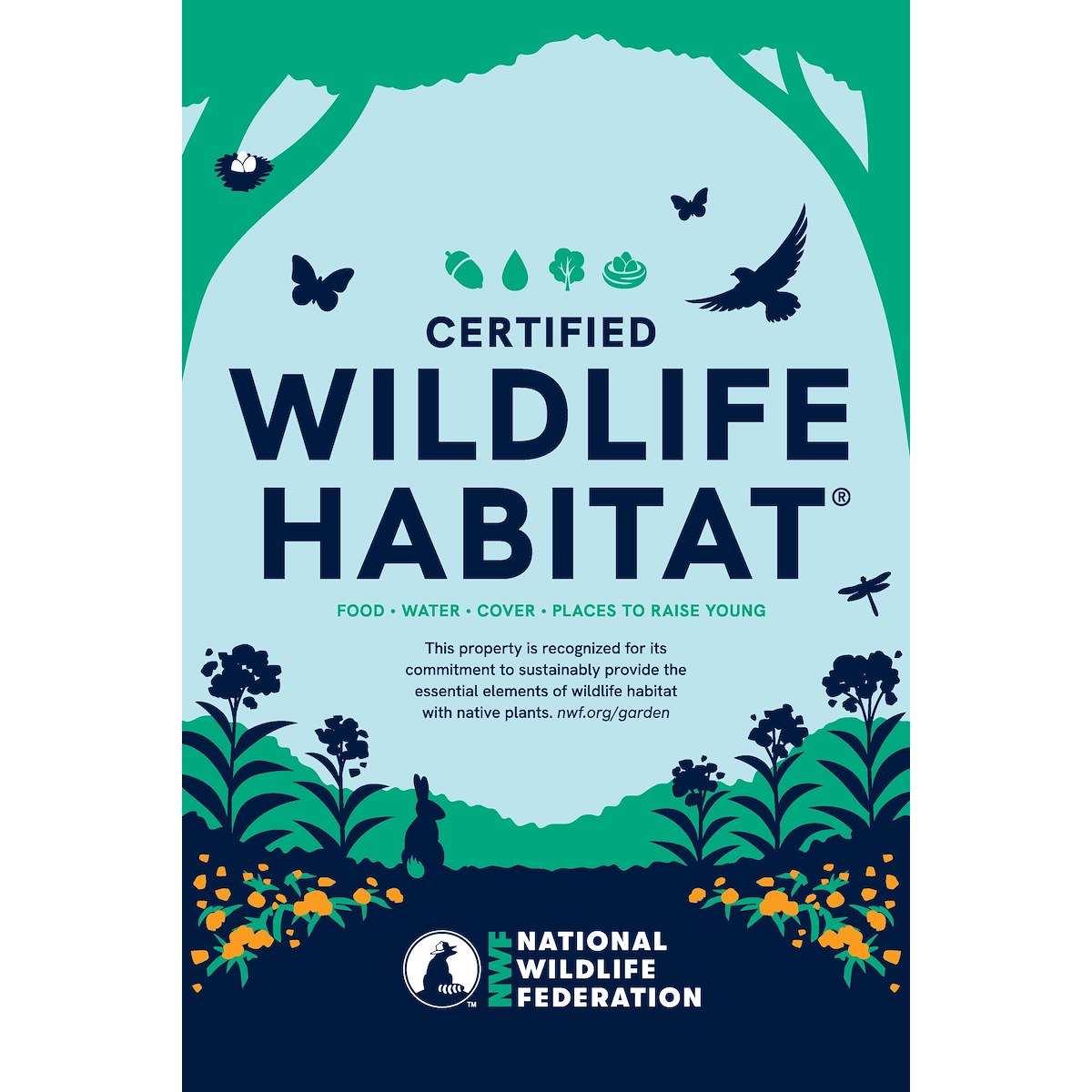 Certified Wildlife Habitat Garden Flag