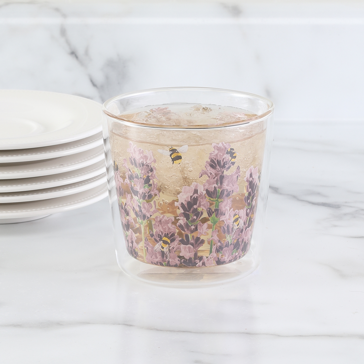 Bees and Lavender Insulated Glass