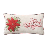 Merry Poinsettia Pillow