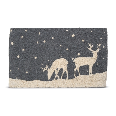 Falling Snow Deer Doormat