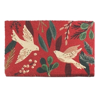 Doves and Holly Coir Mat