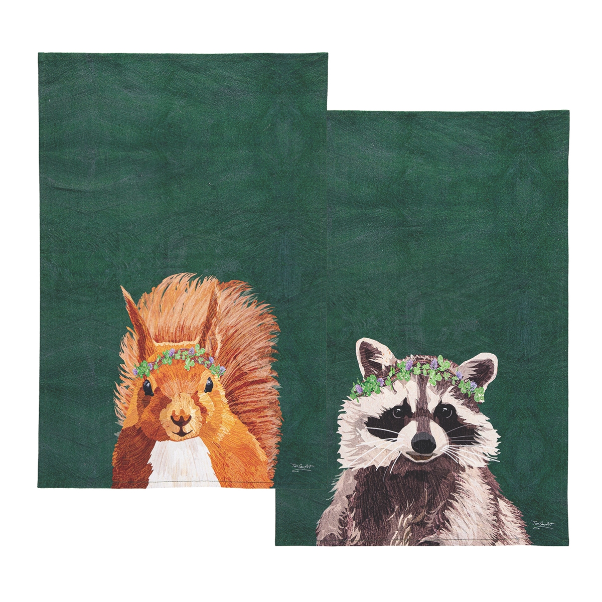 Squirrel and Raccoon Towel Set