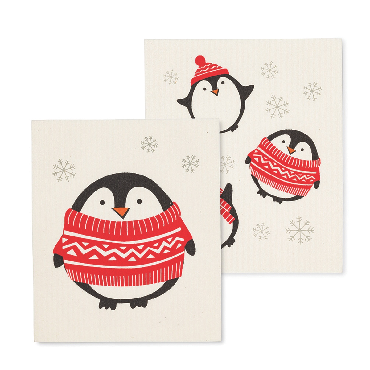 Holiday Penguin Swedish Dish Cloth Set