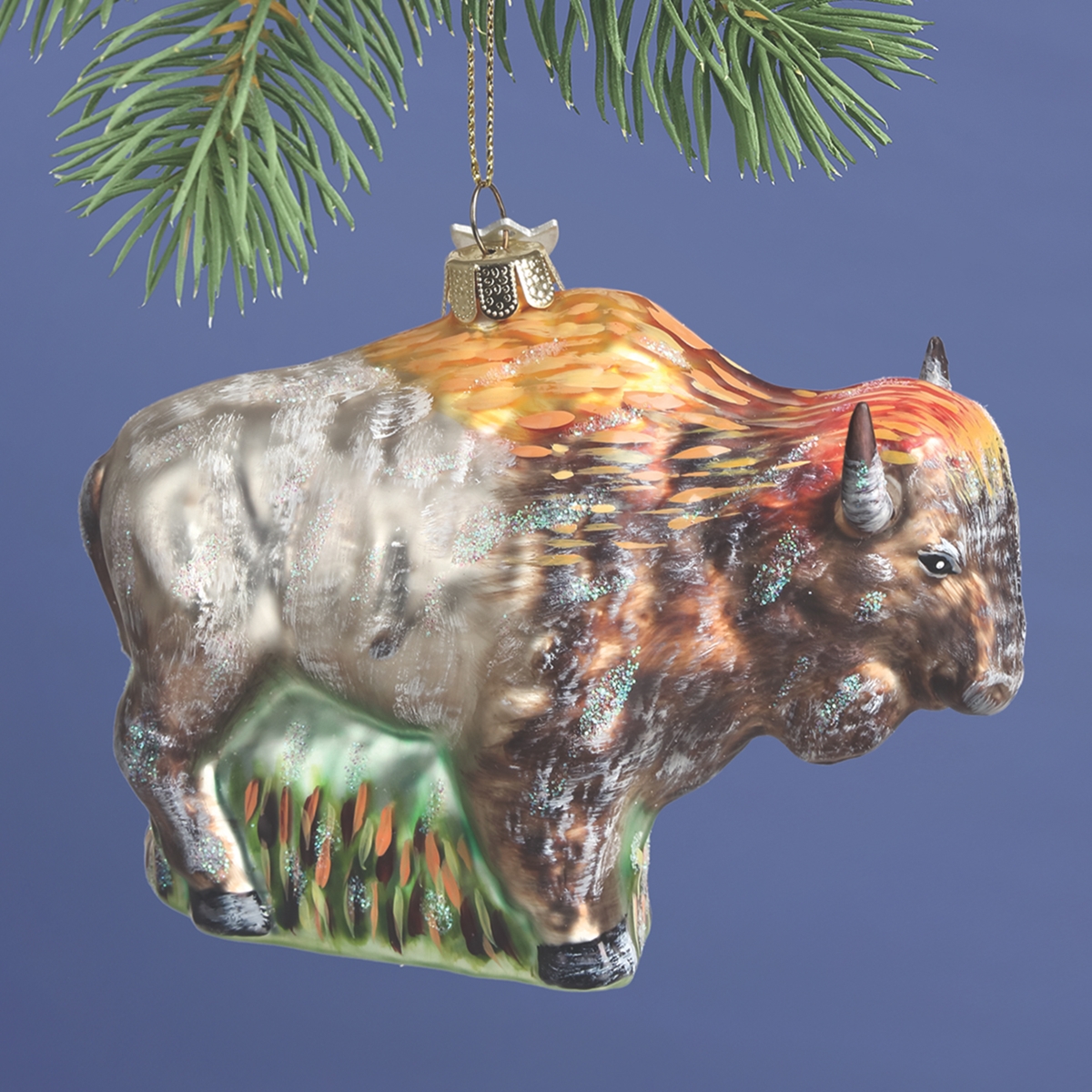 Bison Glass Ornament
