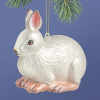 Snowshoe Hare Glass Ornament