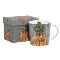 Winterberry Squirrel Mug Gift Set