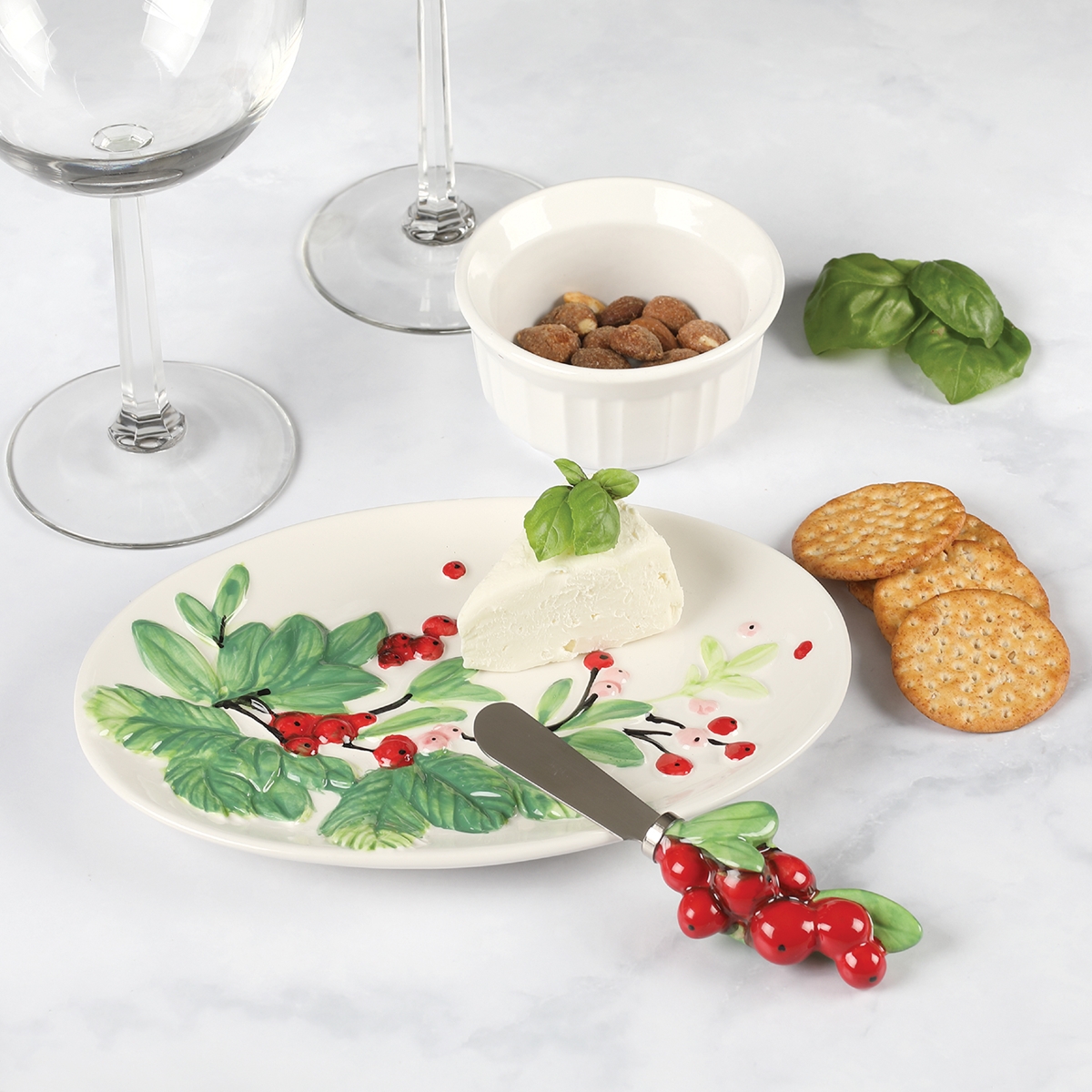Holly Snack Plate and Spreader