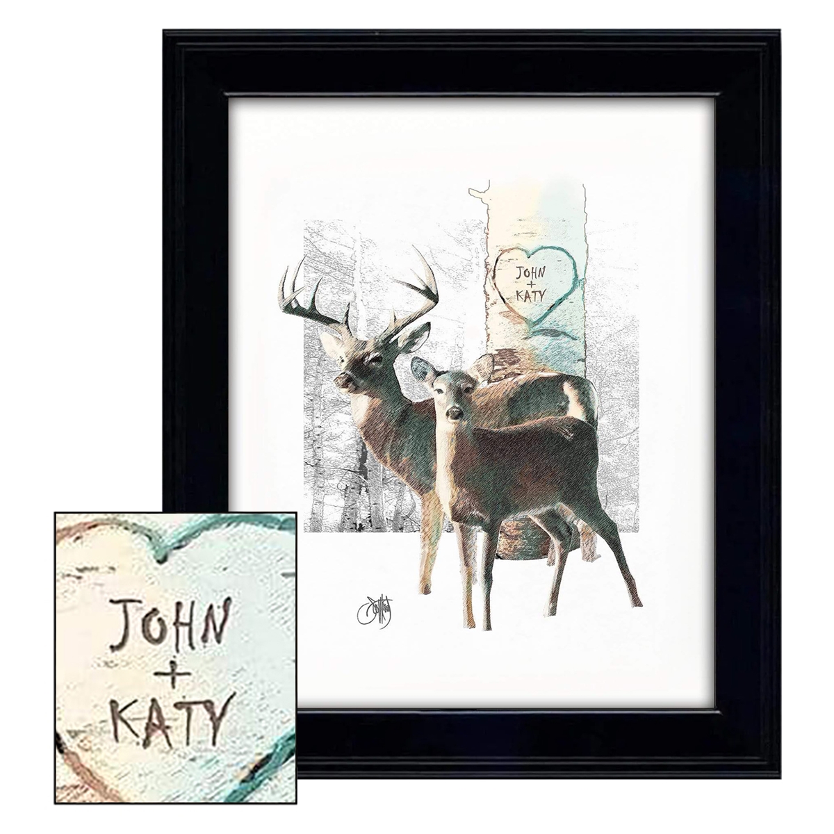 White Tail Love Personalized Print
