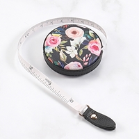 Floral on Black Tape Measure - 390009