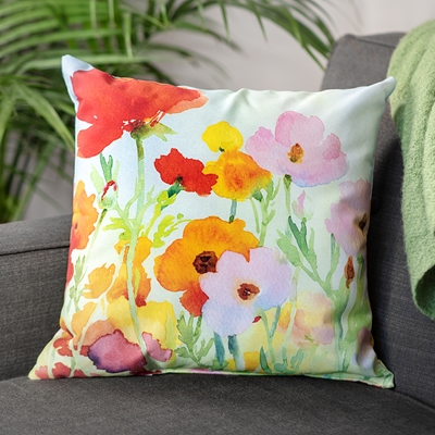 Floral Watercolor Pillow