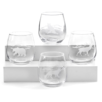 Animal Silhouette Stemless Glassware Set