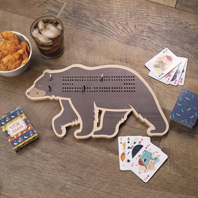 Black online bear cribbage board