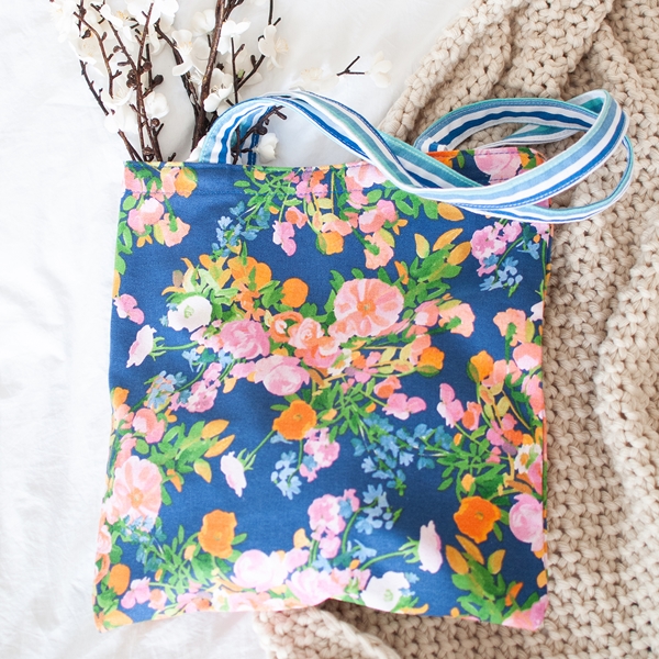 Alternate view: of Canvas Tote Galaxy Blue Floral