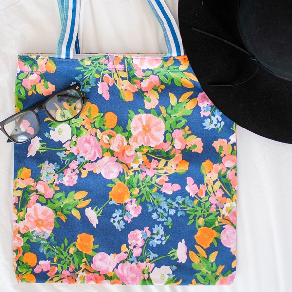 Alternate view:ALT1 of Canvas Tote Galaxy Blue Floral