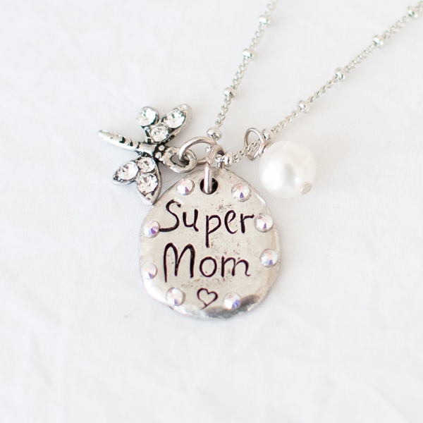 Alternate view: of Super Mom Dragonfly Necklace