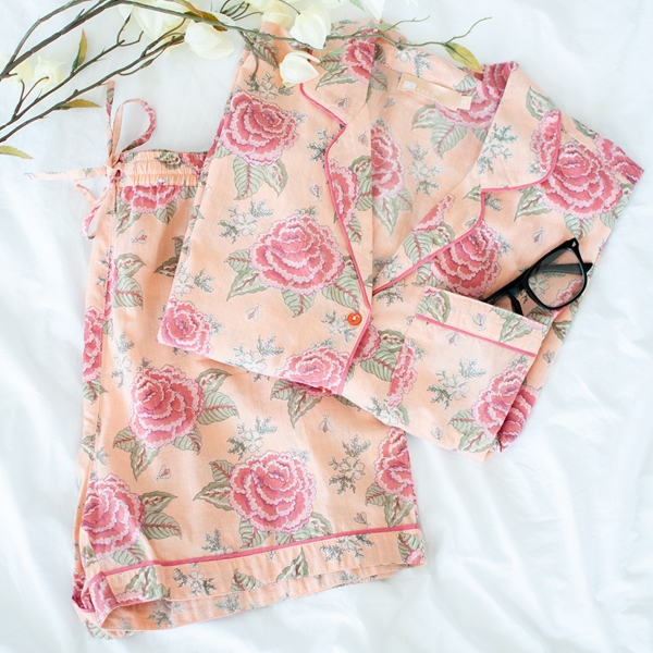 Alternate view:ALT1 of Floral Boxer Pajama Set