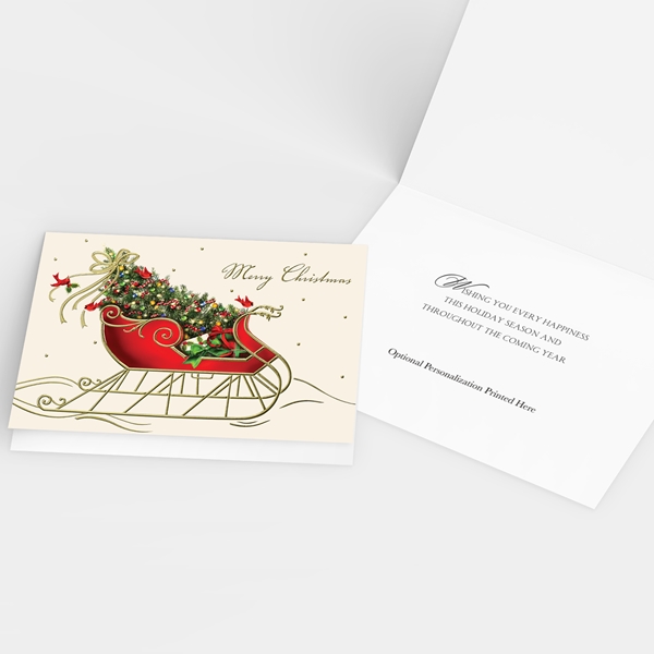 Alternate view:ALT2 of Vintage Sleigh Holiday Cards