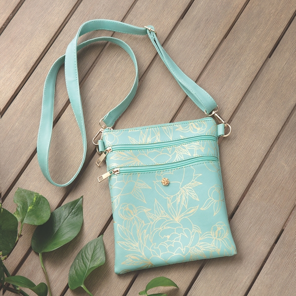Alternate view: of Gold Floral Crossbody Bag