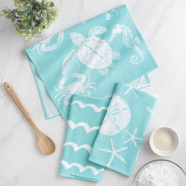Aqua Sea Life Kitchen Towel Set – Sea Things Ventura