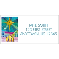 Stained Glass Bethlehem Address Label - NWF10710AL
