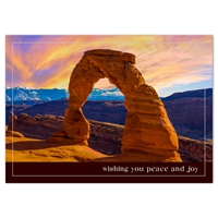 Sunset at Arches National Park Holiday Cards - NWF10736