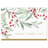 Watercolor Greenery Holiday Cards