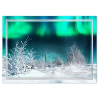 Snowy Northern Lights Holiday Cards