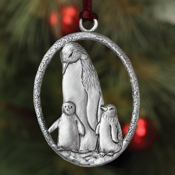 Alternate view: of Penguins Plant a Tree Ornament