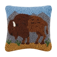 Bison Latch Hook Pillow