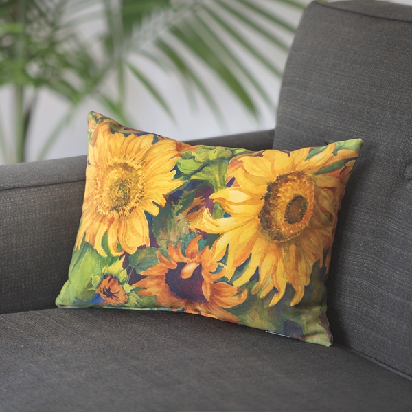 Alternate view: of Blooming Sunflower Pillow