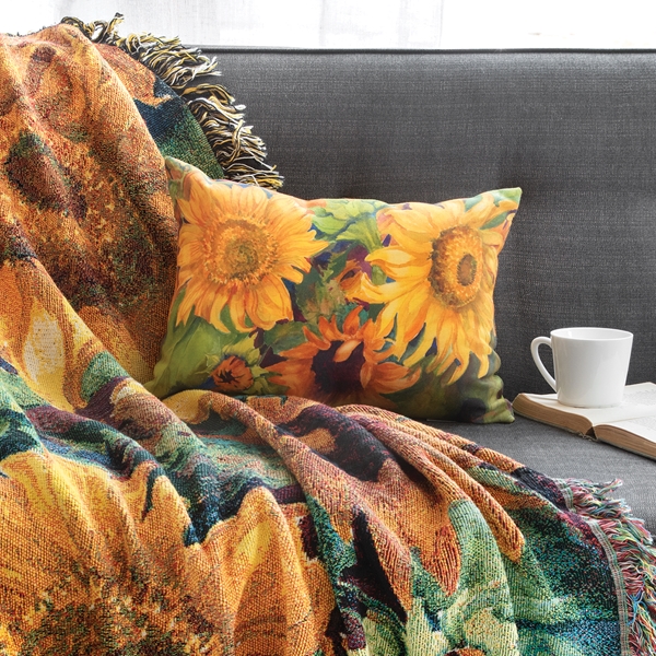 Alternate view:ALT1 of Blooming Sunflower Pillow