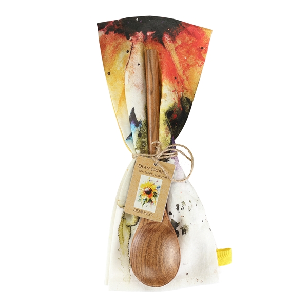 Alternate view: of Sunflower Kitchen Towel and Spoon Set