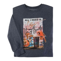 Coffee and Birds Crewneck Sweatshirt