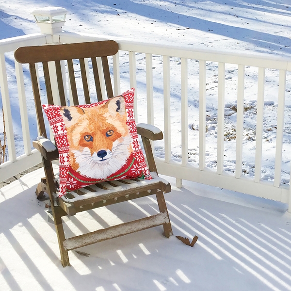 Alternate view:ALT1 of Foxy Christmas Accent Pillow