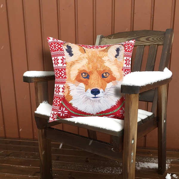 Alternate view:ALT2 of Foxy Christmas Accent Pillow