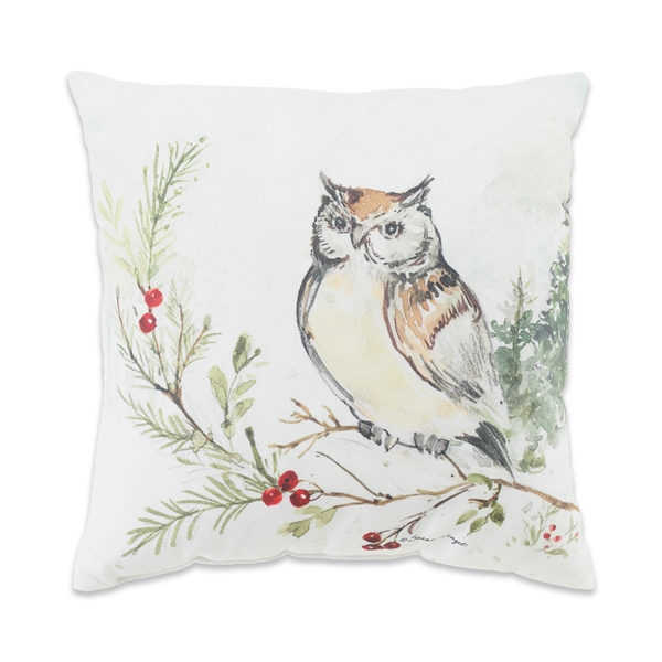 Alternate view:ALT1 of Snowy Forest Cardinal and Owl Reversible Pillow