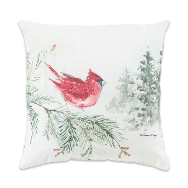 Alternate view:ALT2 of Snowy Forest Cardinal and Owl Reversible Pillow