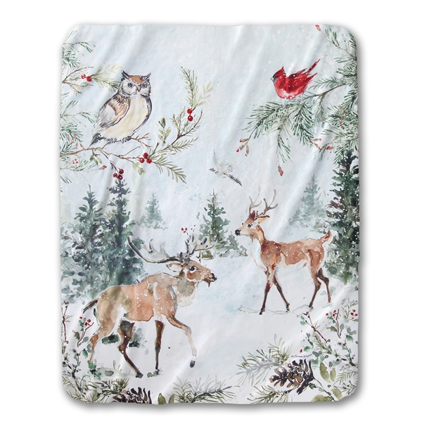 Alternate view: of Snowy Forest Cozy Throw