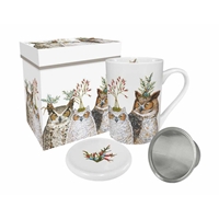 Holiday Hoot Tea Mug Set