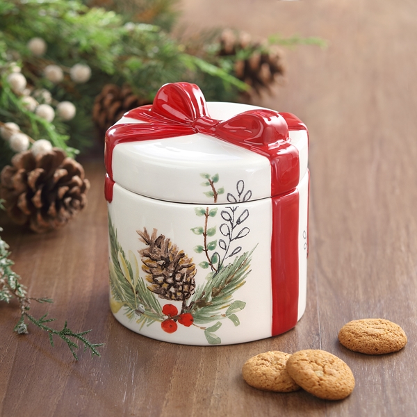 Alternate view:ALT1 of Mistletoe and Holly Candy Jar