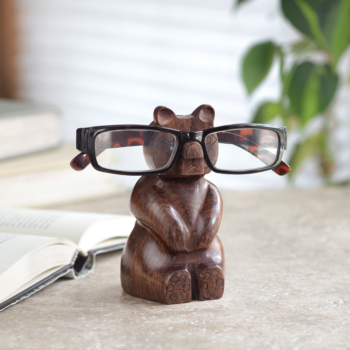Rosewood Bear Glasses Stand