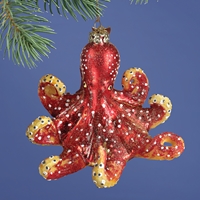 Octopus Glass Ornament