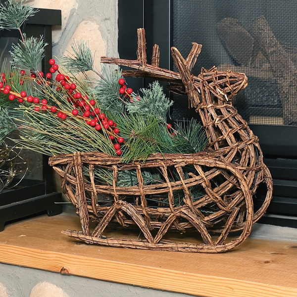 Alternate view: of Reindeer Sleigh Basket