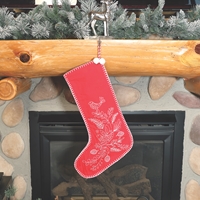 Embroidered Partridge Stocking - 550074
