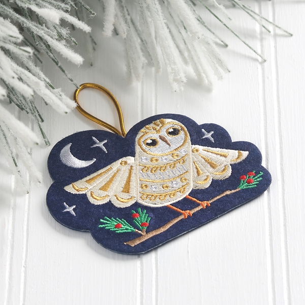 Alternate view:ALT1 of Owl Woodland Felt Ornament