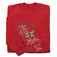 Butterflies on Crimson Sweatshirt - 600169