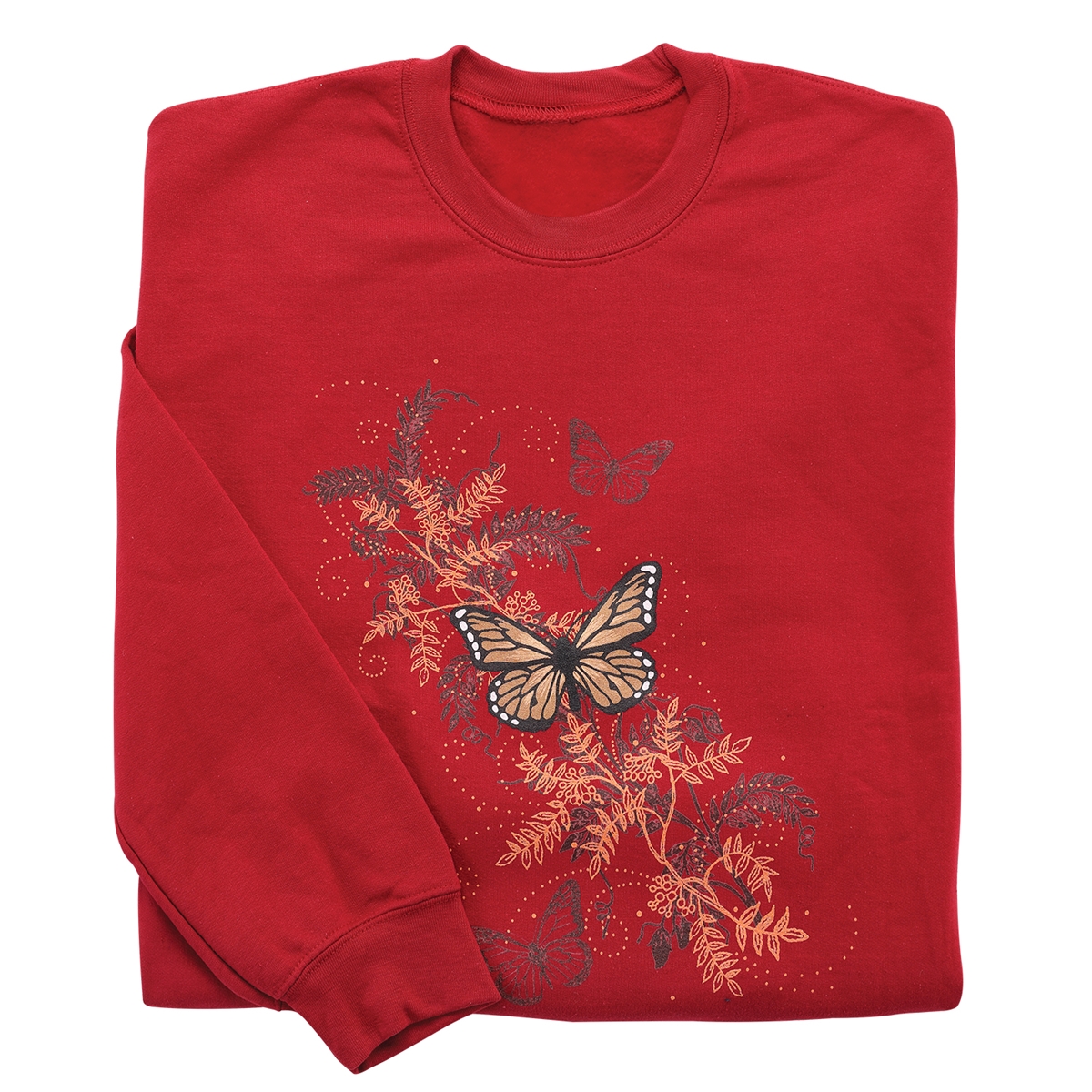 Butterflies on Crimson Sweatshirt