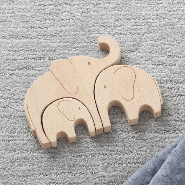 Alternate view: of Elephant Family Wooden Puzzle